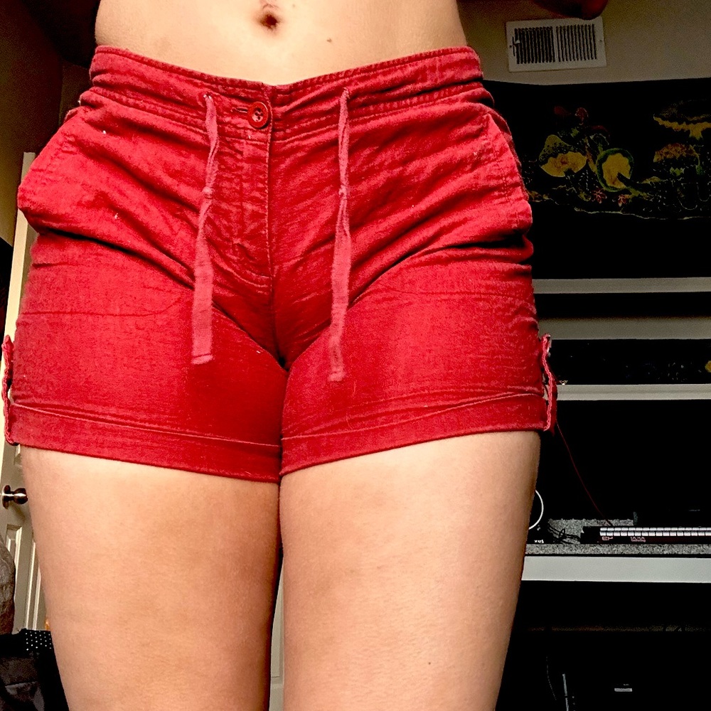 Red comfy shorts